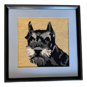 Schnauzer Needlepoint Framed Tapestry