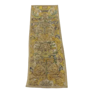 19Th C. Yellow and Green Italian Silk Embroidery Wall-Hanging Textile - #2