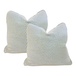 Pair 20'' Soft Blue Pillows For Sale