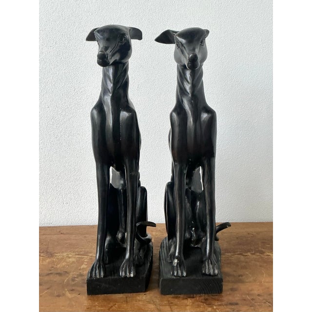 Vintage Boho Bronze Whippets - A Pair For Sale - Image 10 of 12