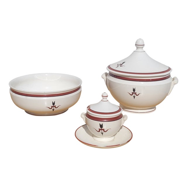 Art Deco Tableware by Gio Ponti for Richard Ginori, 1930s, Set of 3 For Sale