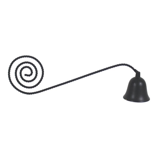Vintage Black Candle Snuffer, Twisted Scroll Handle, Spanish Revival For Sale