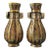 Pair of Vintage Bronze Vases With Gold Inlay - Archaic Style Hu Vessels For Sale