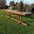 Stunning pair of huge 19th C English oak trestle tables. Can sell individually or as a pair. This piece is designed in the...