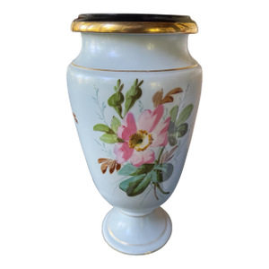 Antique Old Paris Porcelain Floral Decorated Vase