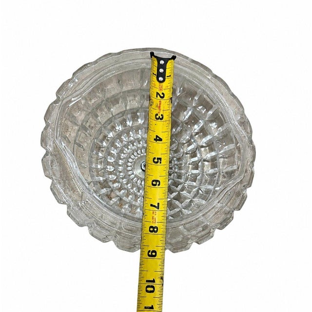 Mid 20th Century Vintage Art Deco Style Clear Glass Flush Mount Ceiling Light Shade For Sale - Image 5 of 6