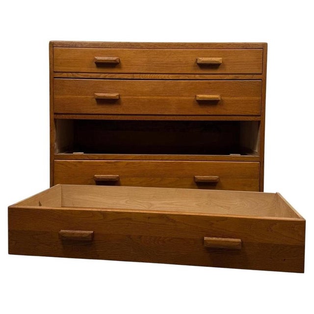 Antique Early 20th Century English Golden Oak Chest of Drawers For Sale - Image 3 of 12