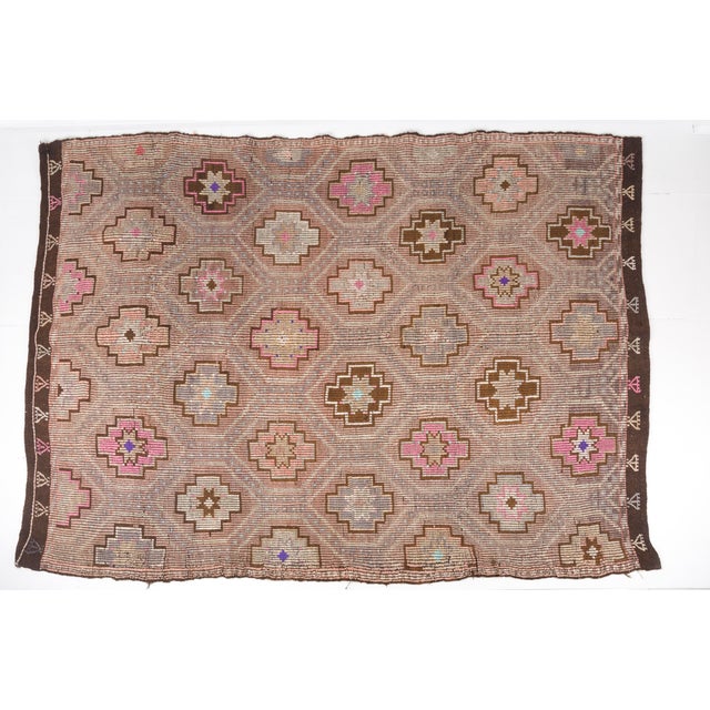 Textile Anatolian Kurdish Decorative Wool Carpet For Sale - Image 7 of 10