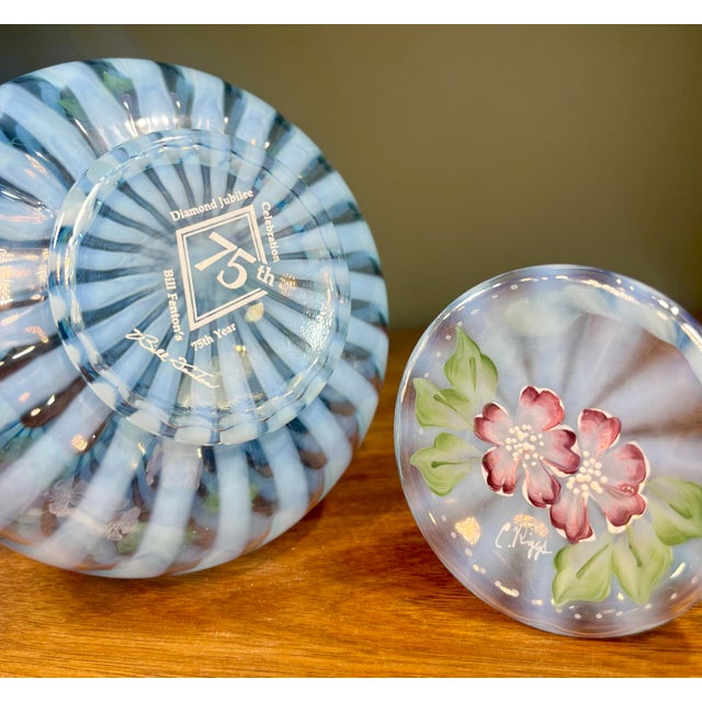 Late 20th Century Fenton Misty Blue Opalescent Art Glass Pitcher For Sale - Image 10 of 10