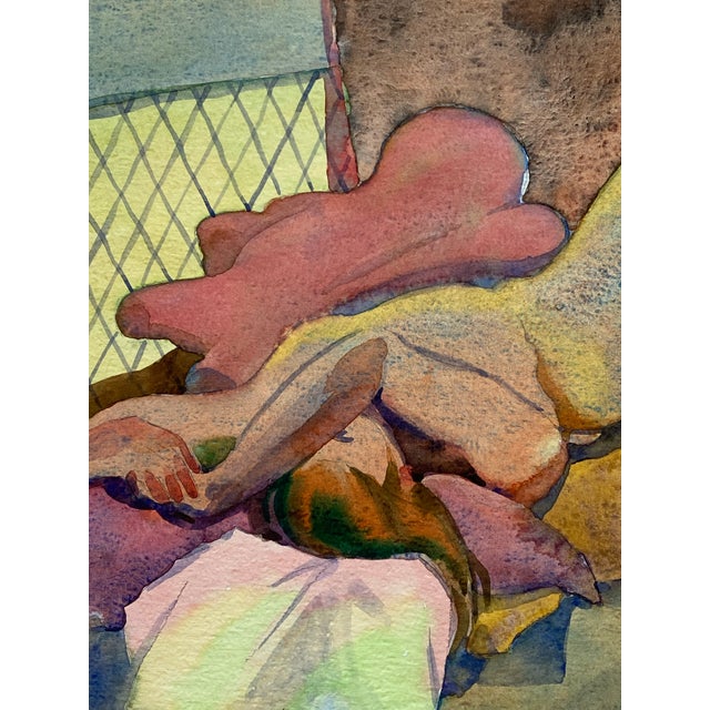 1990s Original Watercolor Painting of a Female Nude by Jon Hall 1990s For Sale - Image 5 of 6