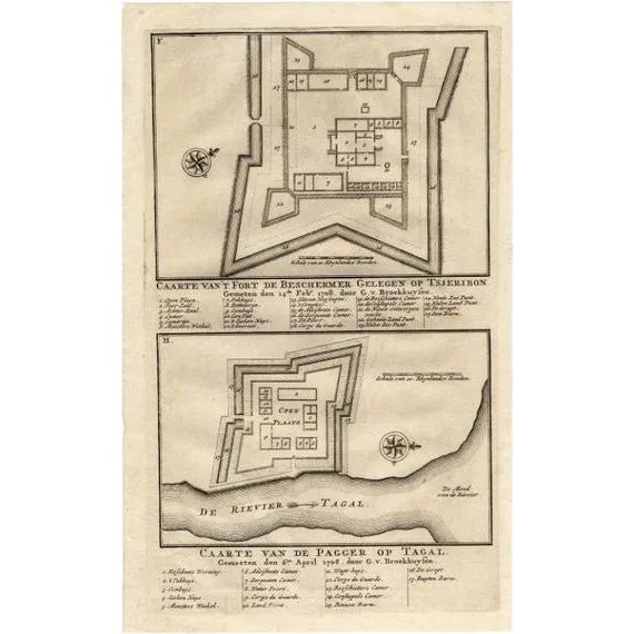 Valentijn, Fortress on Cheribon or Cirebon, Java, Indonesia, 1726, Print For Sale