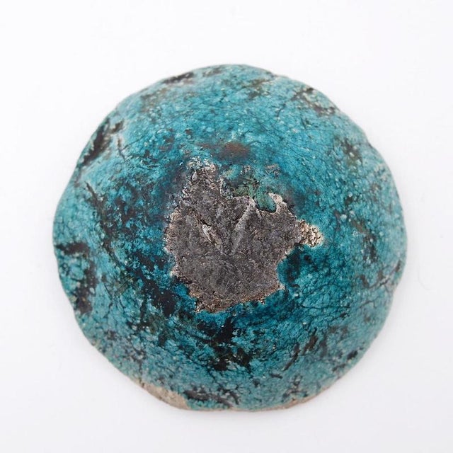 Turquoise Ceramics by N. Lebrun for Fond d'Atelier, Belgium 1970s, Set of 6 For Sale - Image 12 of 15