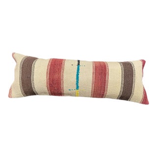 Turkish Hemp Pillow Cushion Natural Beige Brown Cushion Cover 14"x40" For Sale