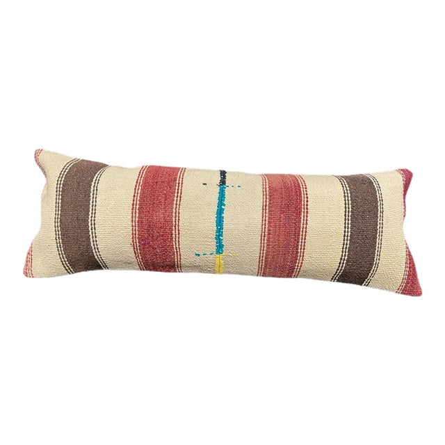 Turkish Hemp Pillow Cushion Natural Beige Brown Cushion Cover 14"x40" For Sale