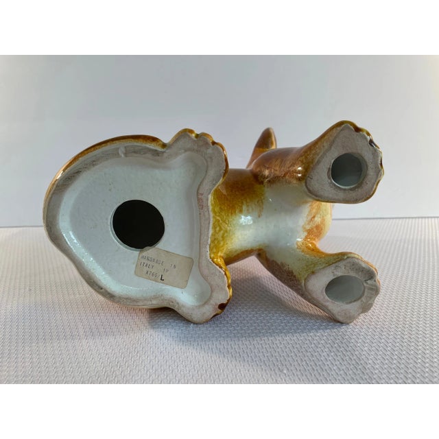 Vintage 1970s Italian Glazed Ceramic Lion Cub Figurine For Sale - Image 9 of 13