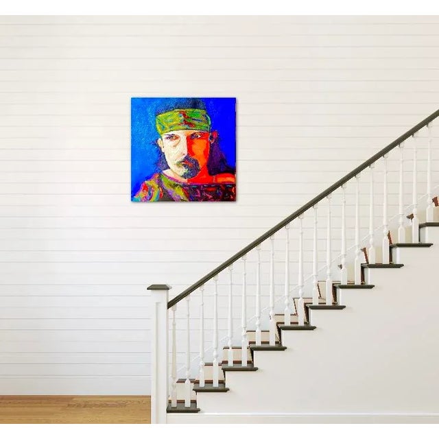 Modern Narratives — Original Portrait Original oil painting by L Haas, 24 x 24 unframed canvas, signed. Bold color and...