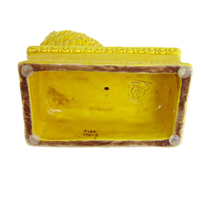Vintage Italian Pottery Lion on Plinth 5 3/4"h X 5 3/4"w Maker's Mark For Sale In Greenville, SC - Image 6 of 6