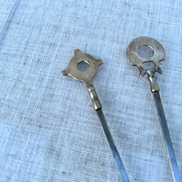 Rustic Brass and Chrome Turkish Skewers- Set of 6 For Sale - Image 3 of 8