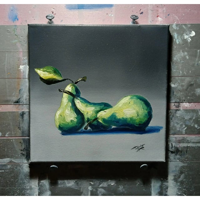 This 10x10 inch oil painting on slim-profile stretched canvas captures the essence of simplicity and elegance through its...