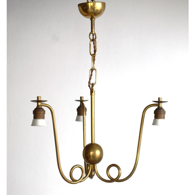 Very rare ceiling lamp from the Viennese Modernist period. Design and execution are attributed to Josef Frank and JT...