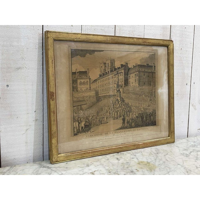Logerot, Ceremony of the Planting of the Cross, 1817, Engraving, Framed For Sale - Image 4 of 9