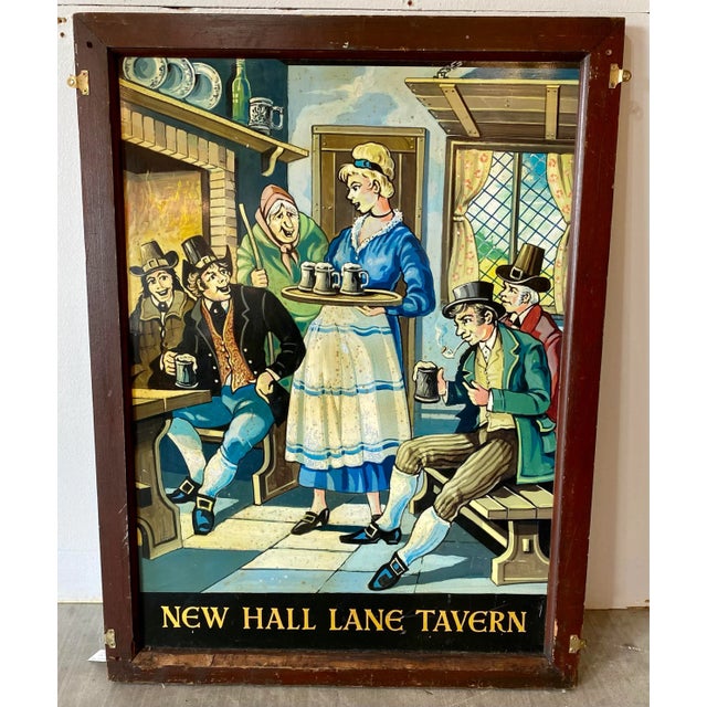 Original Vintage Double Sided Wood Frame New Hall Lane Pub Sign From the U K For Sale - Image 10 of 10