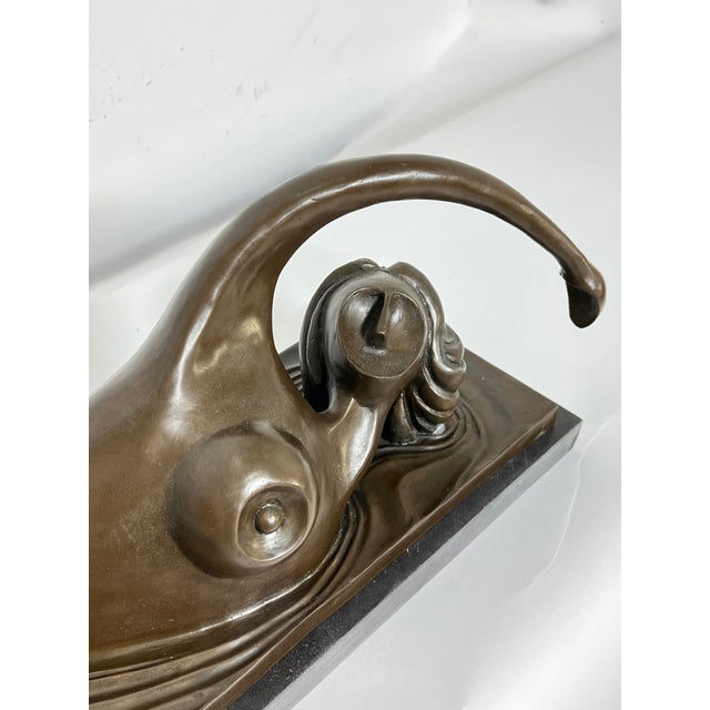 Mid-Century Modern Bronze Art Deco Style Sculpture of a Nude Swimmer by Wayne Current For Sale - Image 3 of 8