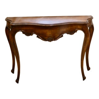 Vintage French Louis XVI Mahogany Demi Lune or Consol Table For Sale
