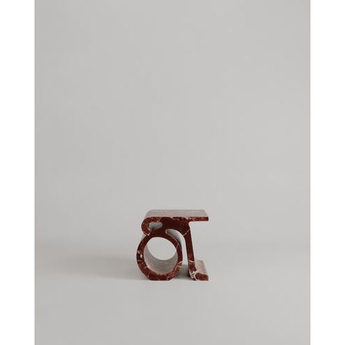 Stone Rosso Lepanto Marble and Stone Prae Stool by Esther Knopfler For Sale - Image 7 of 18