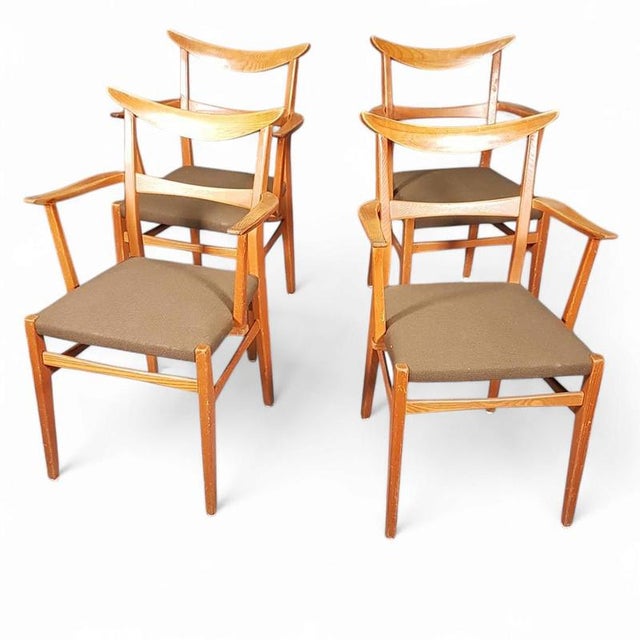 German Cow Horn Dining Armchairs from Lübke, 1950s, Set of 4 For Sale - Image 4 of 14