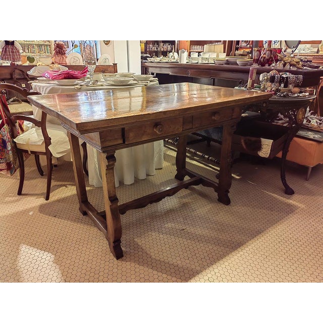 17th Century Dining Table in Walnut with Two Drawers For Sale - Image 17 of 18