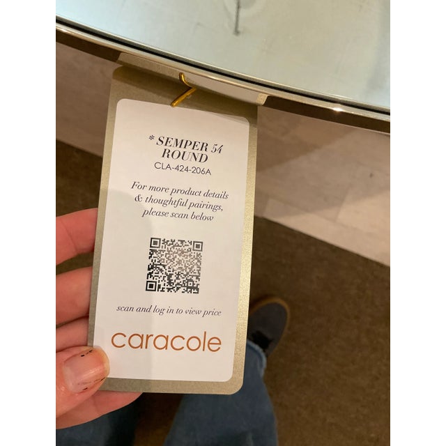 Caracole Caracole Mid-Century Modern Inspired a Whisper of Gold Round Semper Tulip Dining Table For Sale - Image 4 of 4