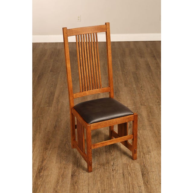 Stickley Mission Collection Set of Eight Oak Spindle Dining Chairs For Sale - Image 11 of 18
