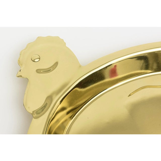 Modern Vintage Brass Rooster Tray and Barware, Signed, Restored, 1984 For Sale - Image 3 of 9