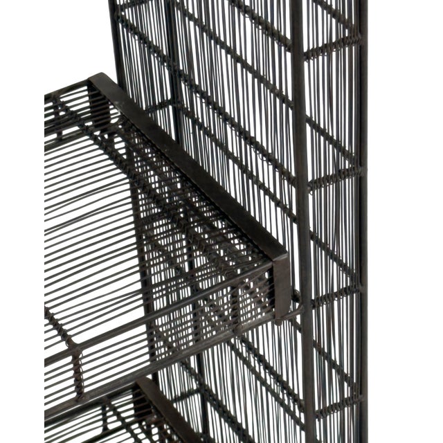 1980s Vintage Sculptural Metal Wire Shelving and Display Table Set, 1980s, Set of 2 For Sale - Image 5 of 9