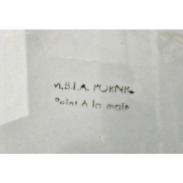 1960s Ode to the Oyster: A Mid-Century French Affair a Complete Set of Twelve Hand-Painted Mbfa Pornic Pottery Oyster Plate For Sale - Image 5 of 6