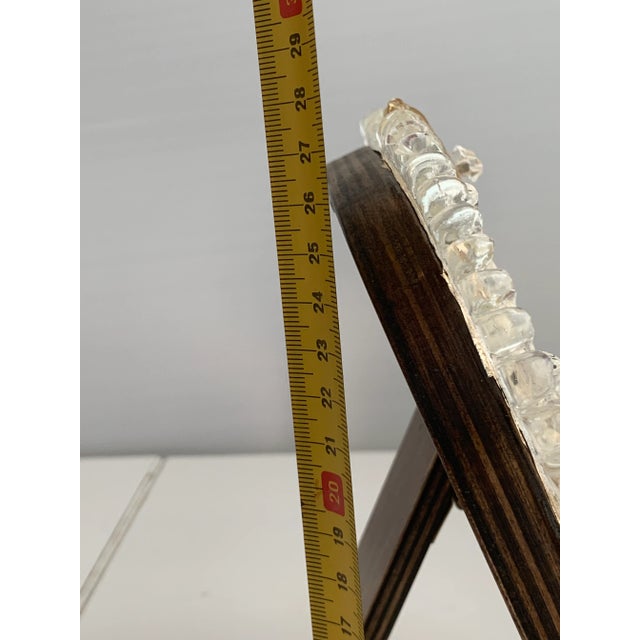 Transparent and Gold Murano Glass Mirrror Frame With Flowers and Hand Engraved For Sale - Image 9 of 13