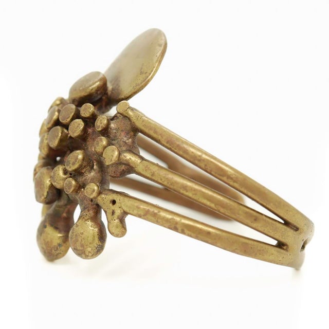Vintage Jack Boyd Brutalist Cast Bronze Cuff Bracelet For Sale In Philadelphia - Image 6 of 12