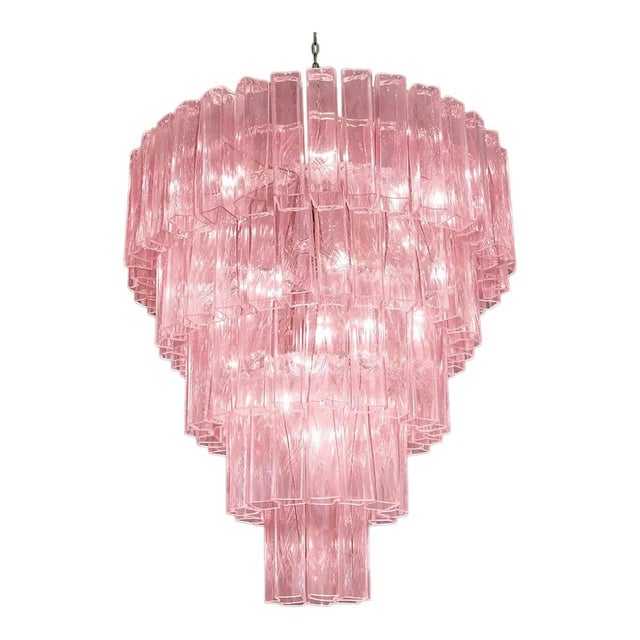 Pink Square Tubes Murano Glass Chandelier by Simoeng For Sale - Image 7 of 7