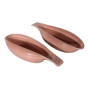2 Russel Wright for Steubenville Gravy Boats, in Coral Glaze