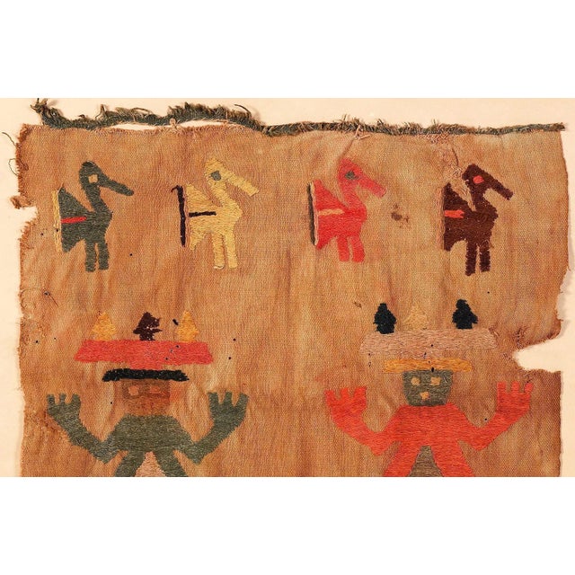 Textile Large Framed Pre-Columbian Embroidered Textile from Chimu Culture For Sale - Image 7 of 8