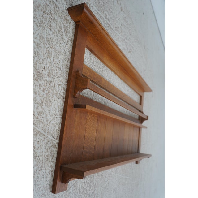 2000 - 2009 Stickley Mission Oak Hanging Shelf Plate Rack For Sale - Image 5 of 10
