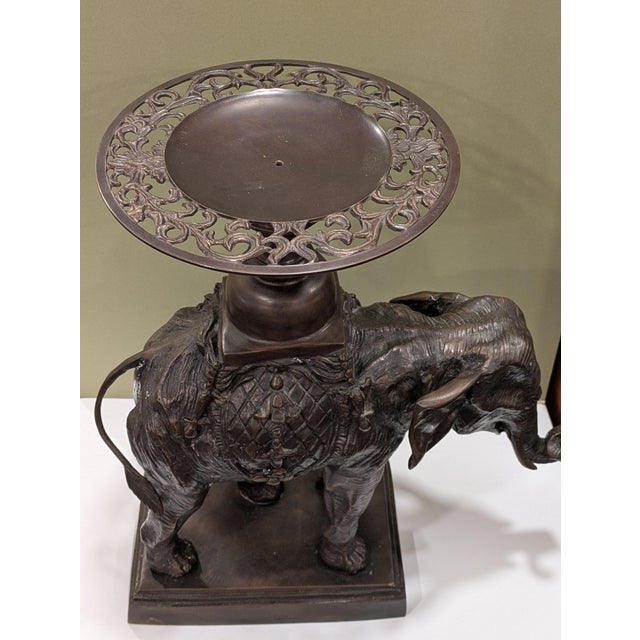 Large Maitland Smith Bronze Elephant Center Piece For Sale In Detroit - Image 6 of 15