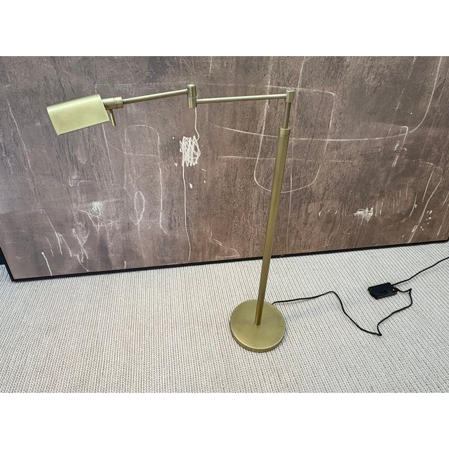 Brass Rh Métier Task Floor Lamp Lacquered Burnished Brass | Adjustable Swing Arm | Dimmable Task Lighting For Sale - Image 8 of 18
