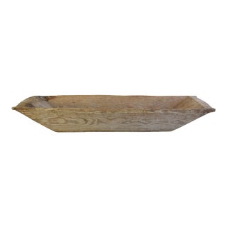 Vintage Large Hand-Carved European Wooden Dough Bowl Centerpiece For Sale