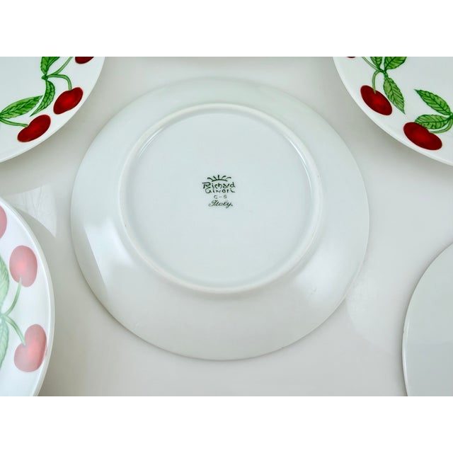 Mid-Century Modern 1970s Richard Ginori Cherries Pattern Bread and Butter Plates Italy - Set of 6 For Sale - Image 3 of 3