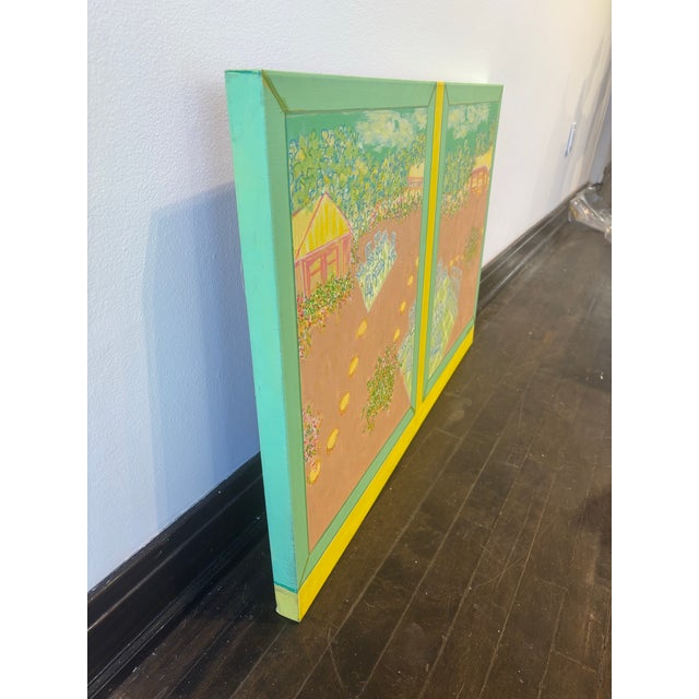 Contemporary Window Terrace Acrylic Painting by Molly Schiff For Sale - Image 4 of 4