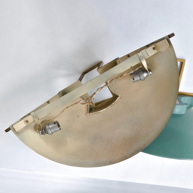 Vintage Metal and Brass Wall Lights by Jean Perzel Jules Leleu, 1940s, Set of 2 For Sale - Image 6 of 9