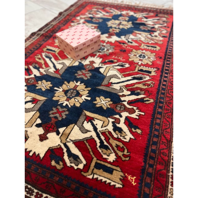Vintage Kazak Wool Rug For Sale - Image 10 of 10