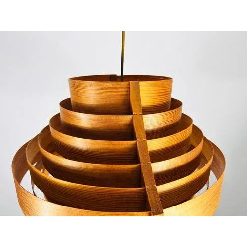Mid-Century Modern Wooden Pendant Lamp by Hans-Agne Jakobsson, Sweden, 1960s For Sale - Image 9 of 13